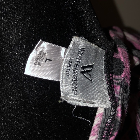 Pink &black Blouse 👚 size large by Worthington - Picture 4 of 5